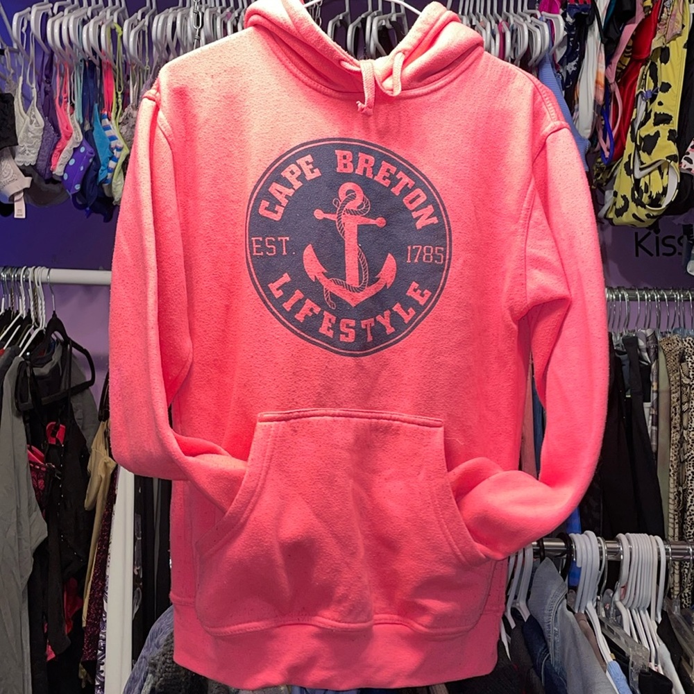 PINK Cape Breton East Coast Life Style Bright Neon Pink hoodie great shape notag